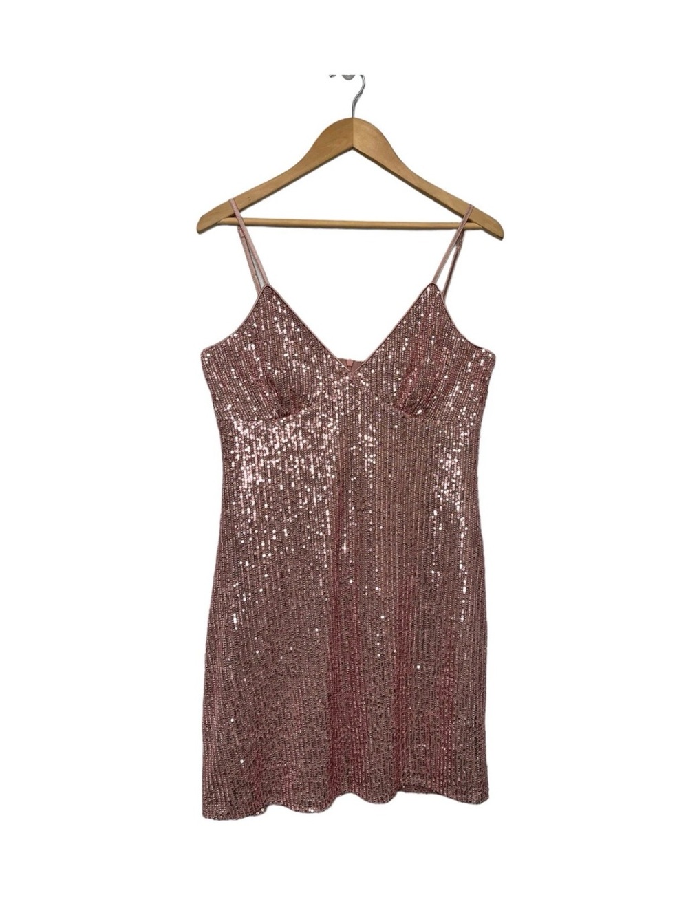 Lulu's Rose Pink Sequin Mini Slip Dress